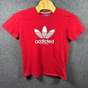 Addicted San Francisco Mens T-Shirt Large Adidas Parody Red Graphic Tee